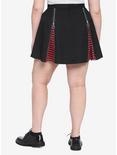 Black & Red Stripe Zipper Insert Skirt Plus Size, MULTI, alternate