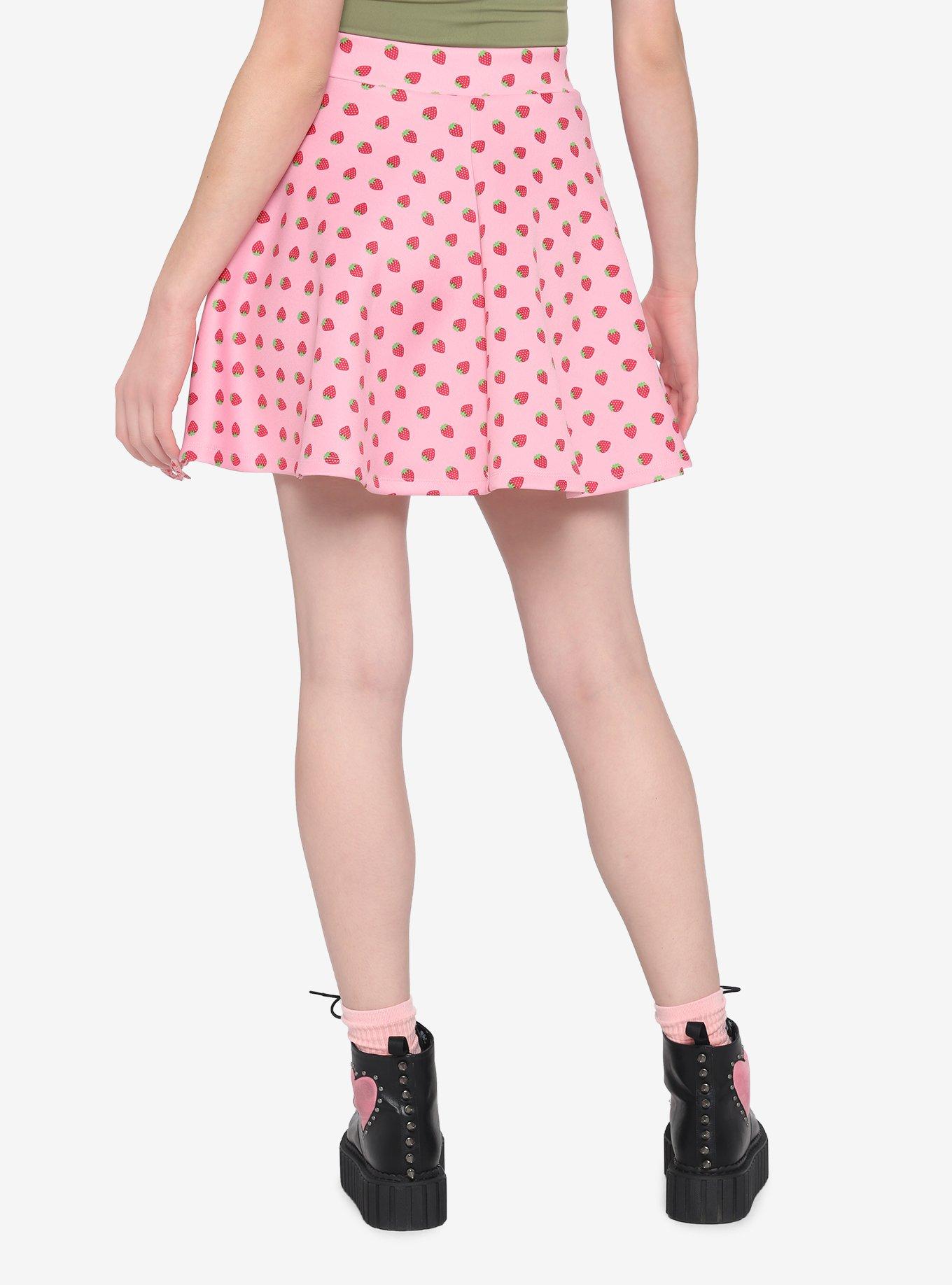 Strawberry Lace-Up Skirt, PINK, alternate