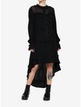 Black Steampunk Hi-Low Skirt, BLACK, alternate