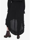 Black Steampunk Hi-Low Skirt Plus Size, BLACK, alternate