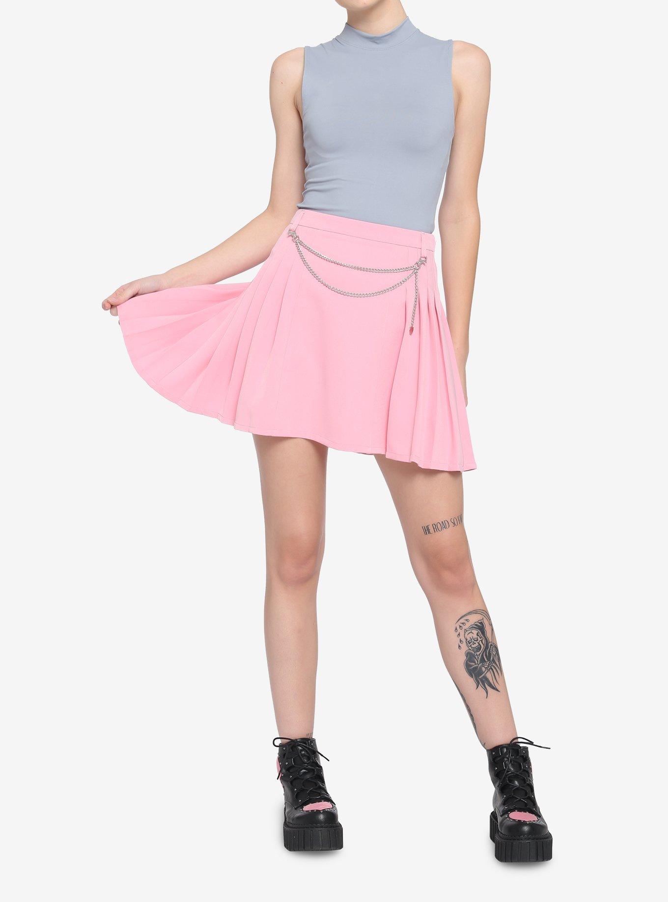 Pink Chain Skirt, PINK, alternate