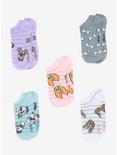 Disney Dogs Stripe No-Show Socks 5 Pair, , alternate