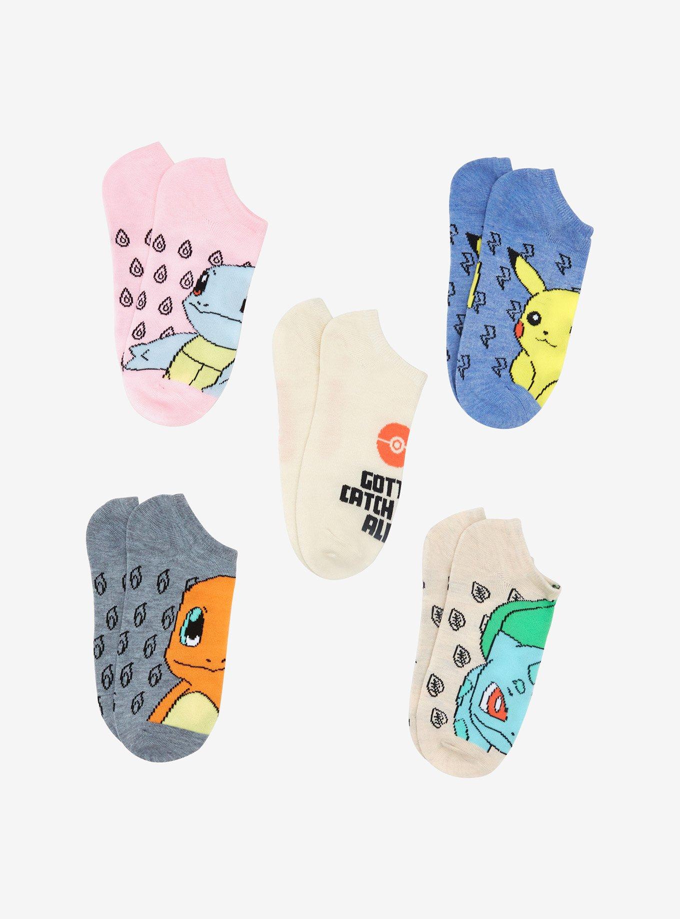 Pokemon Starters No-Show Socks 5 Pair, , alternate