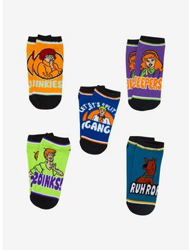 Scooby-Doo! Mystery Gang Quotes No-Show Socks 5 Pair, , hi-res