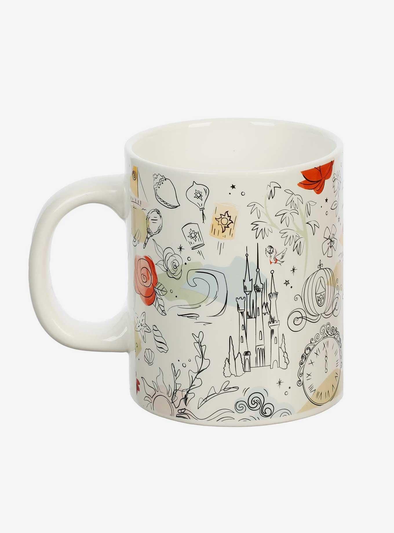 Disney Princess Icons Line Art Mug, , alternate