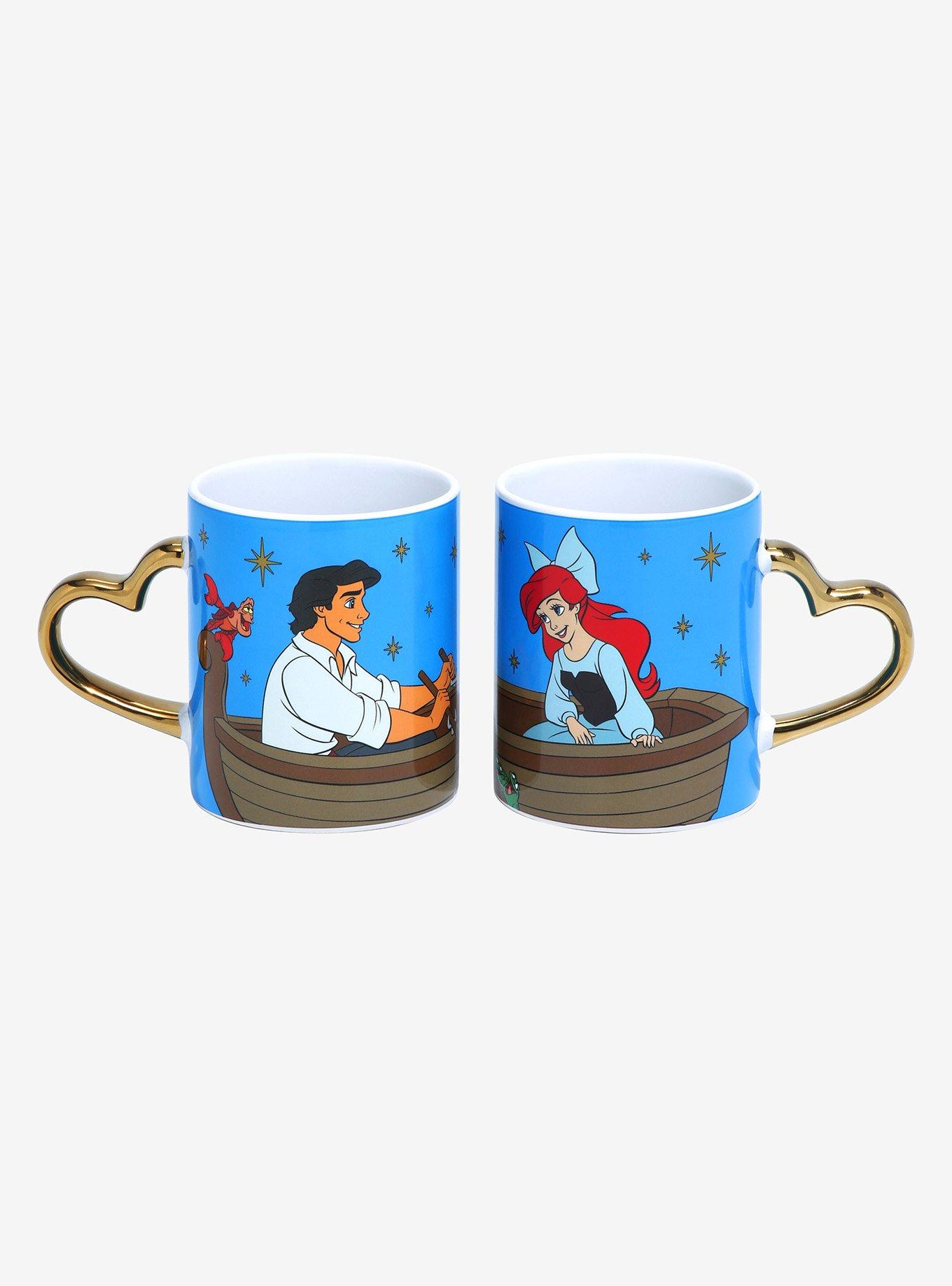 Disney The Little Mermaid Ariel & Eric Heart Handle Mug Set, , alternate