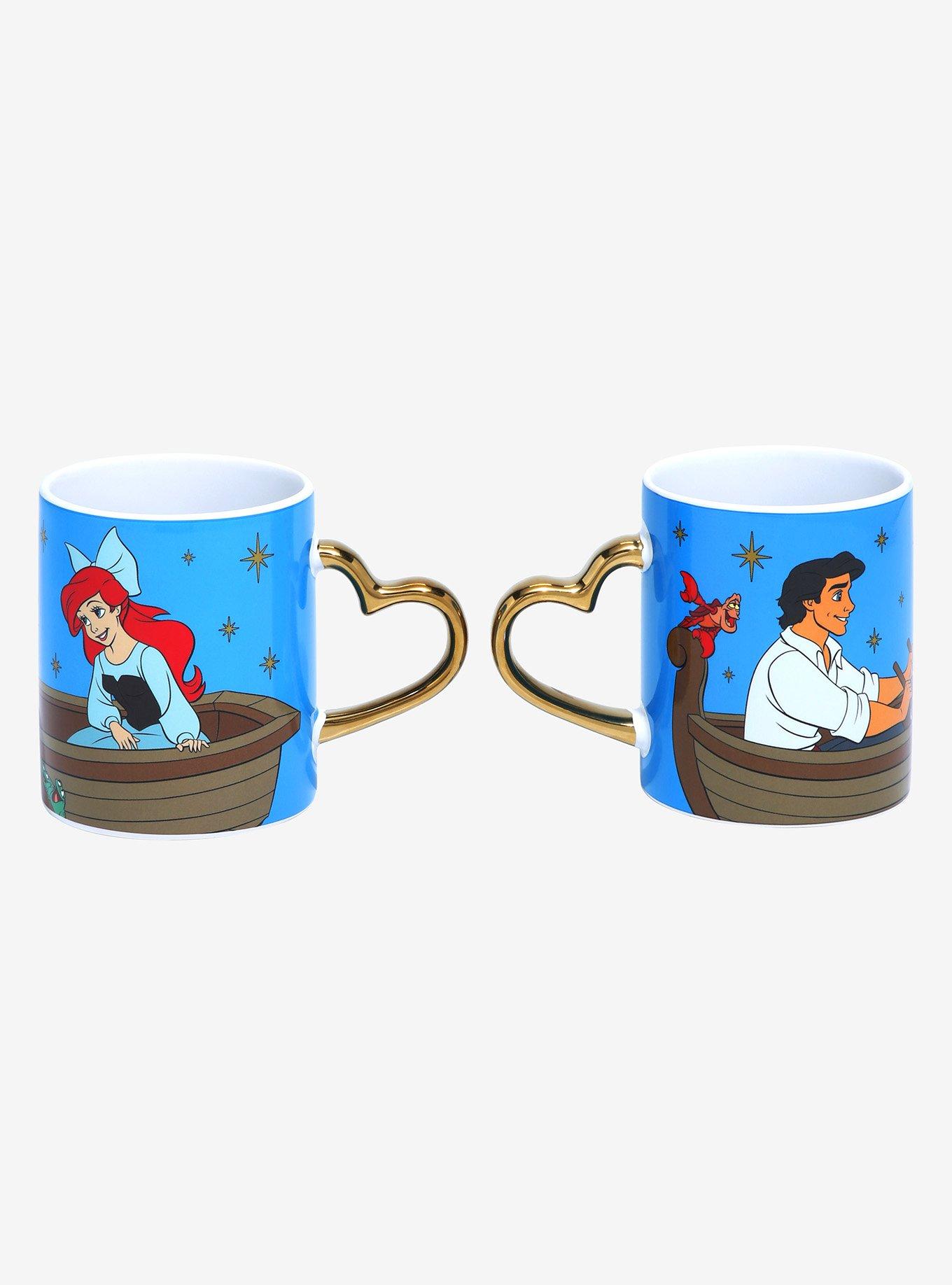 Disney The Little Mermaid Ariel & Eric Heart Handle Mug Set, , alternate