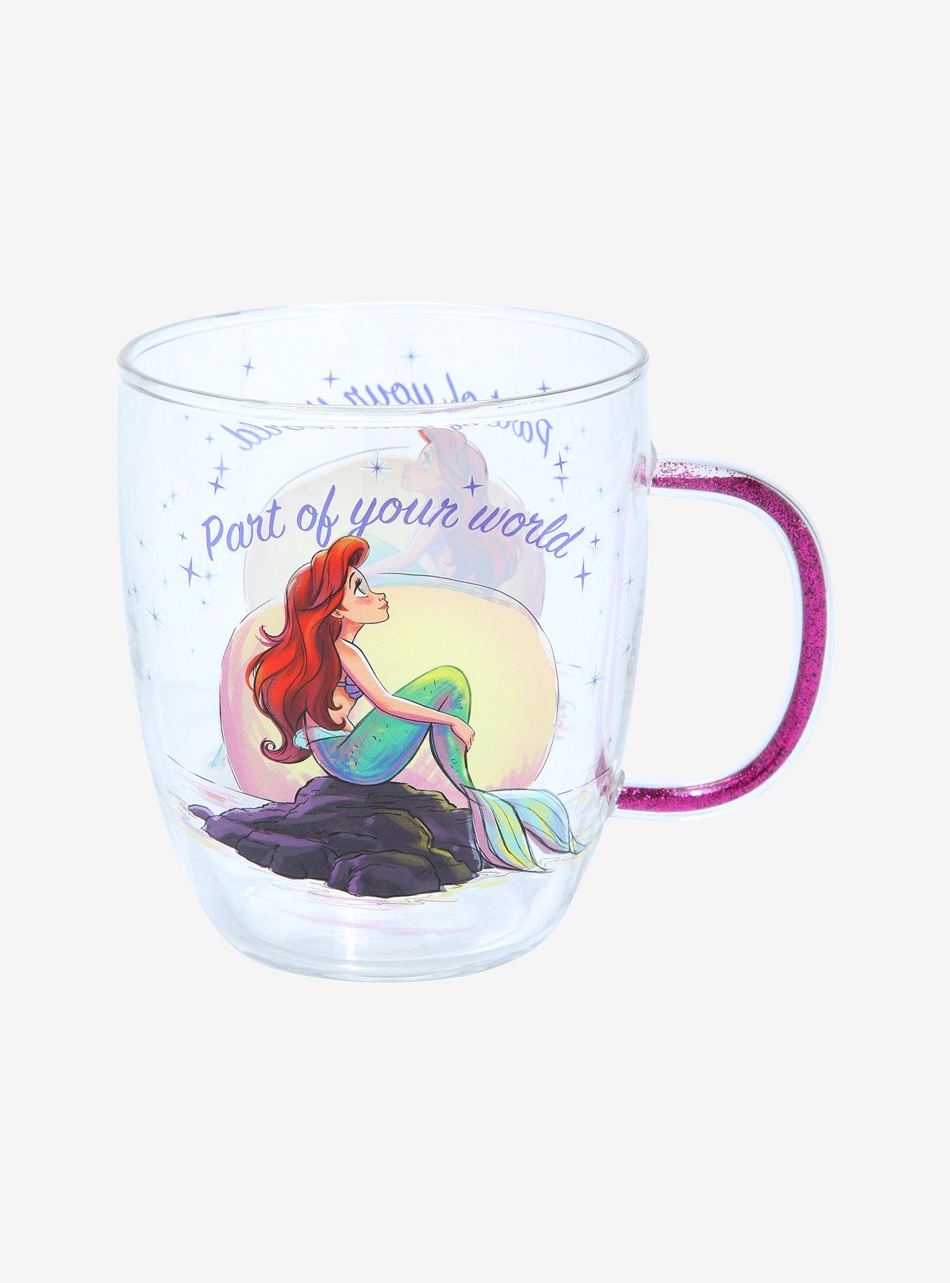 Disney The Little Mermaid Part of Your World Glitter Handle Glass Mug - BoxLunch Exclusive, , alternate