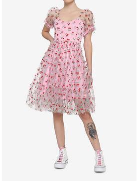 Cherry Glitter Mesh Dress, , hi-res
