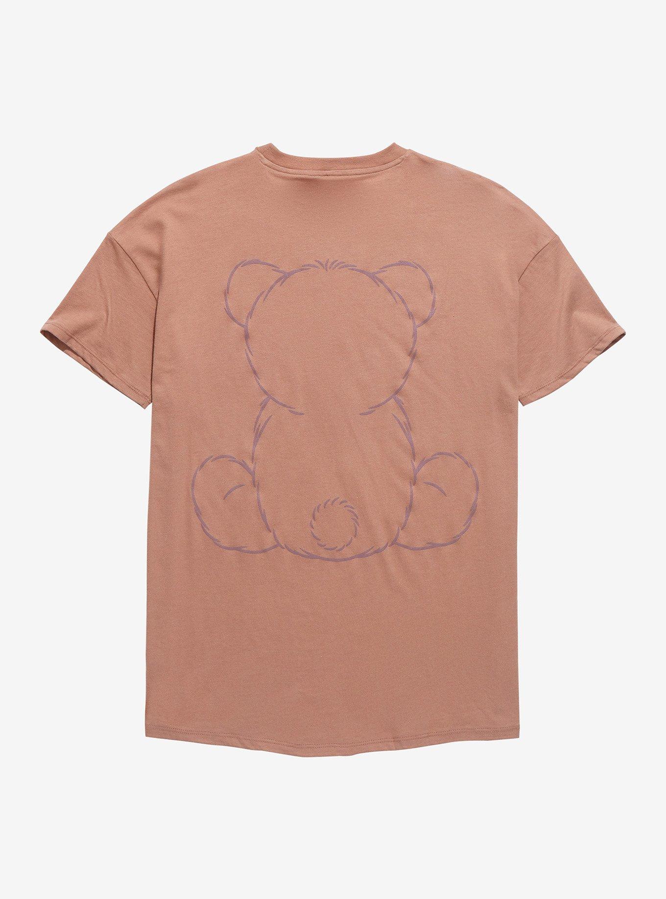 Brown Teddy Bear Boyfriend Fit Girls T-Shirt, MULTI, alternate