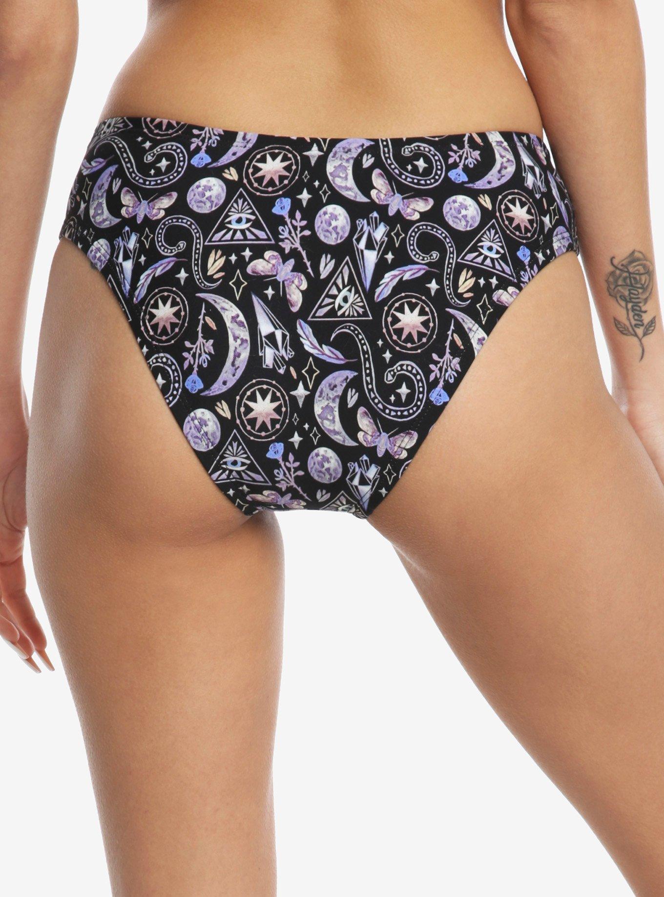 Mystical Eye & Crystal High-Waisted Swim Bottoms, MULTI, alternate