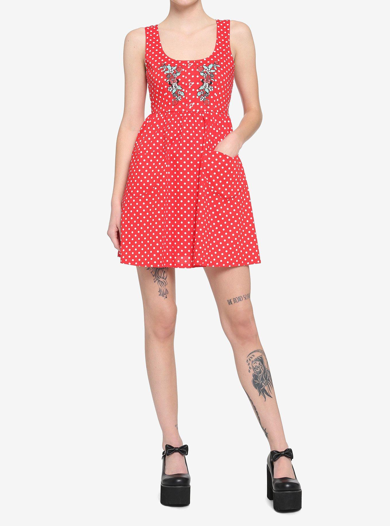 Her Universe Disney Minnie Mouse Polka Dots Babydoll Dress, , hi-res