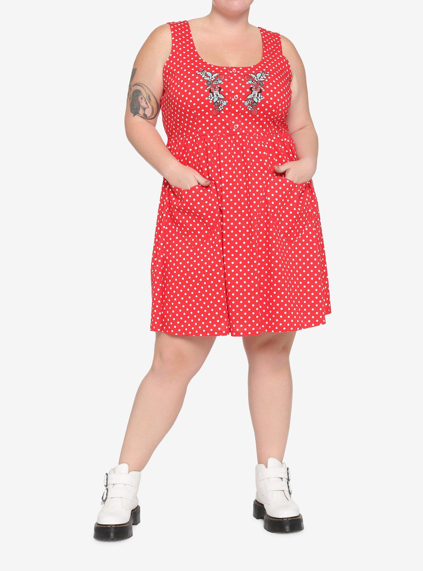 Her Universe Disney Minnie Mouse Polka Dots Babydoll Dress Plus Size, , hi-res