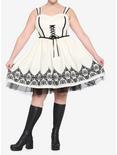 Cream Roses Lace-Front Dress Plus Size, IVORY, alternate