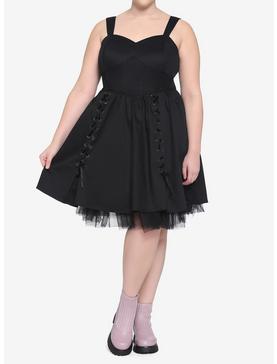 Black Corset Dress Plus Size, , hi-res