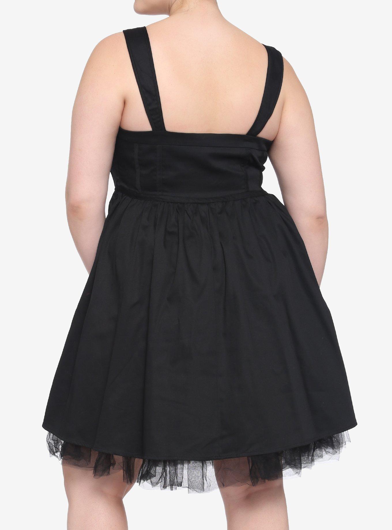 Black Corset Dress Plus Size, BLACK, alternate