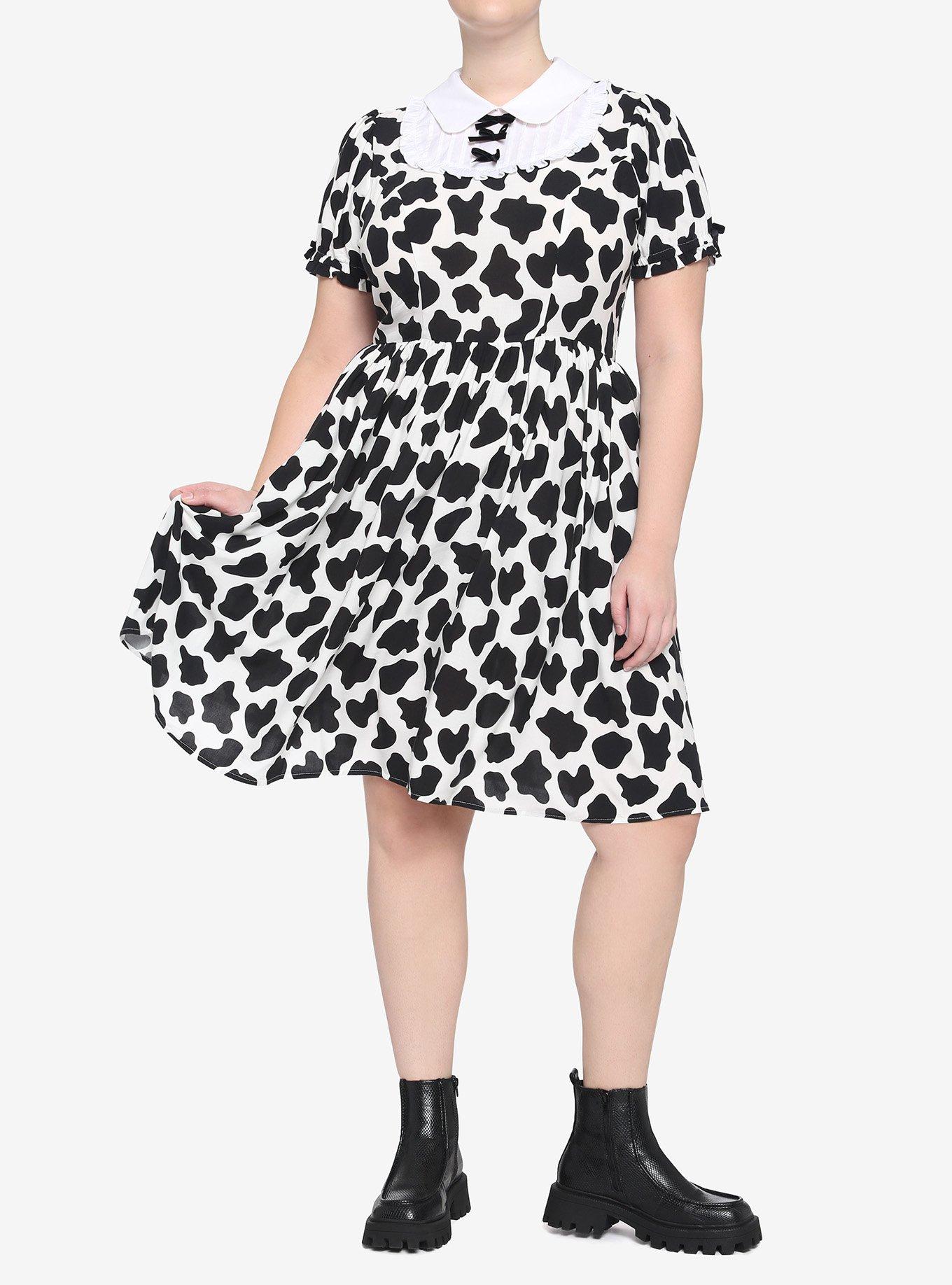 plus size cow print dress