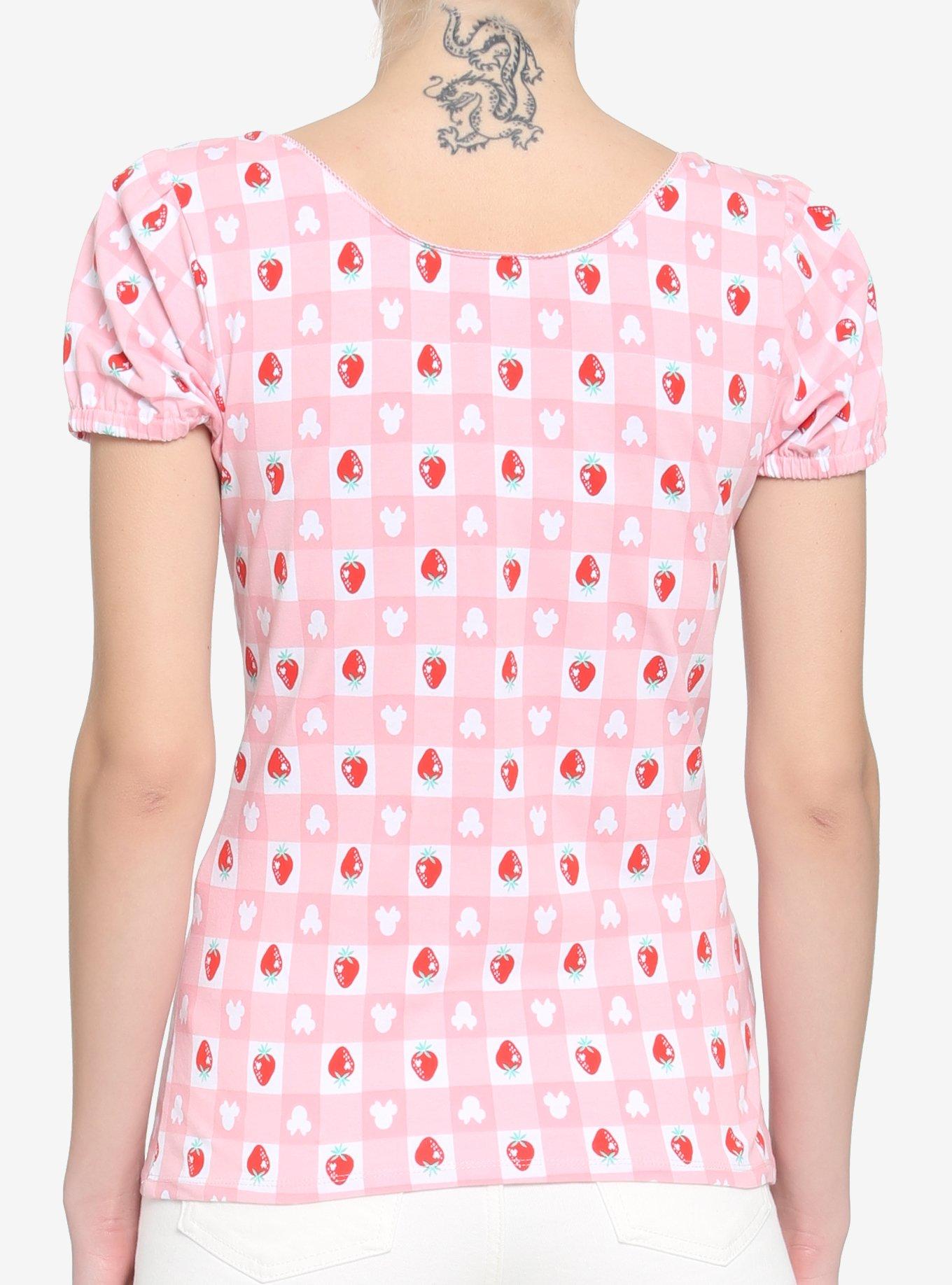 Her Universe Disney Minnie Mouse Strawberry Gingham Top, MULTI, alternate