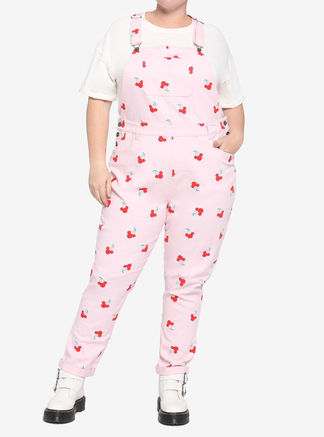 Her Universe Disney Minnie Mouse Cherry Overalls Plus Size, MULTI, alternate