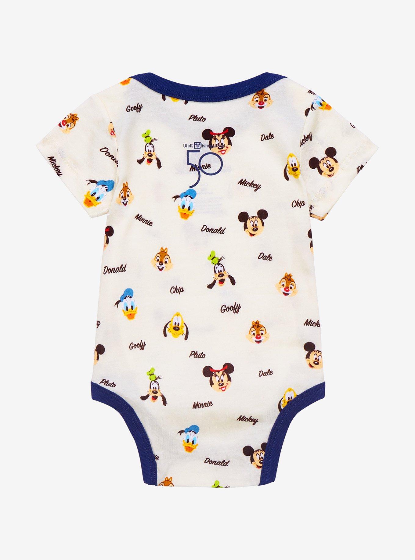 Disney Walt Disney World 50th Anniversary Mickey & Friends Faces Infant One-Piece - BoxLunch Exclusive, CREAM, alternate