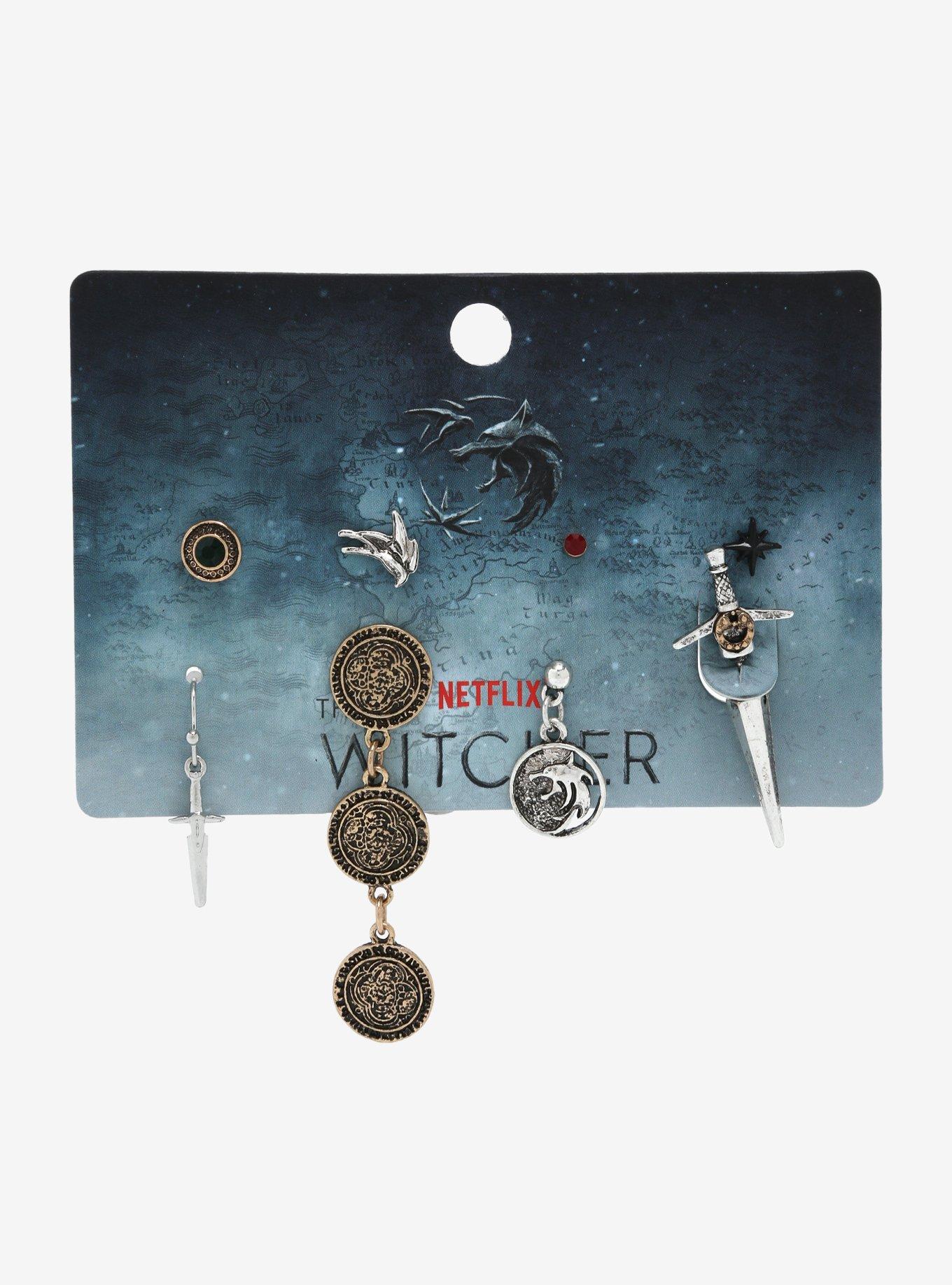 The Witcher Witcher Symbols & Weapons Mix & Match Earring Set - BoxLunch Exclusive, , alternate