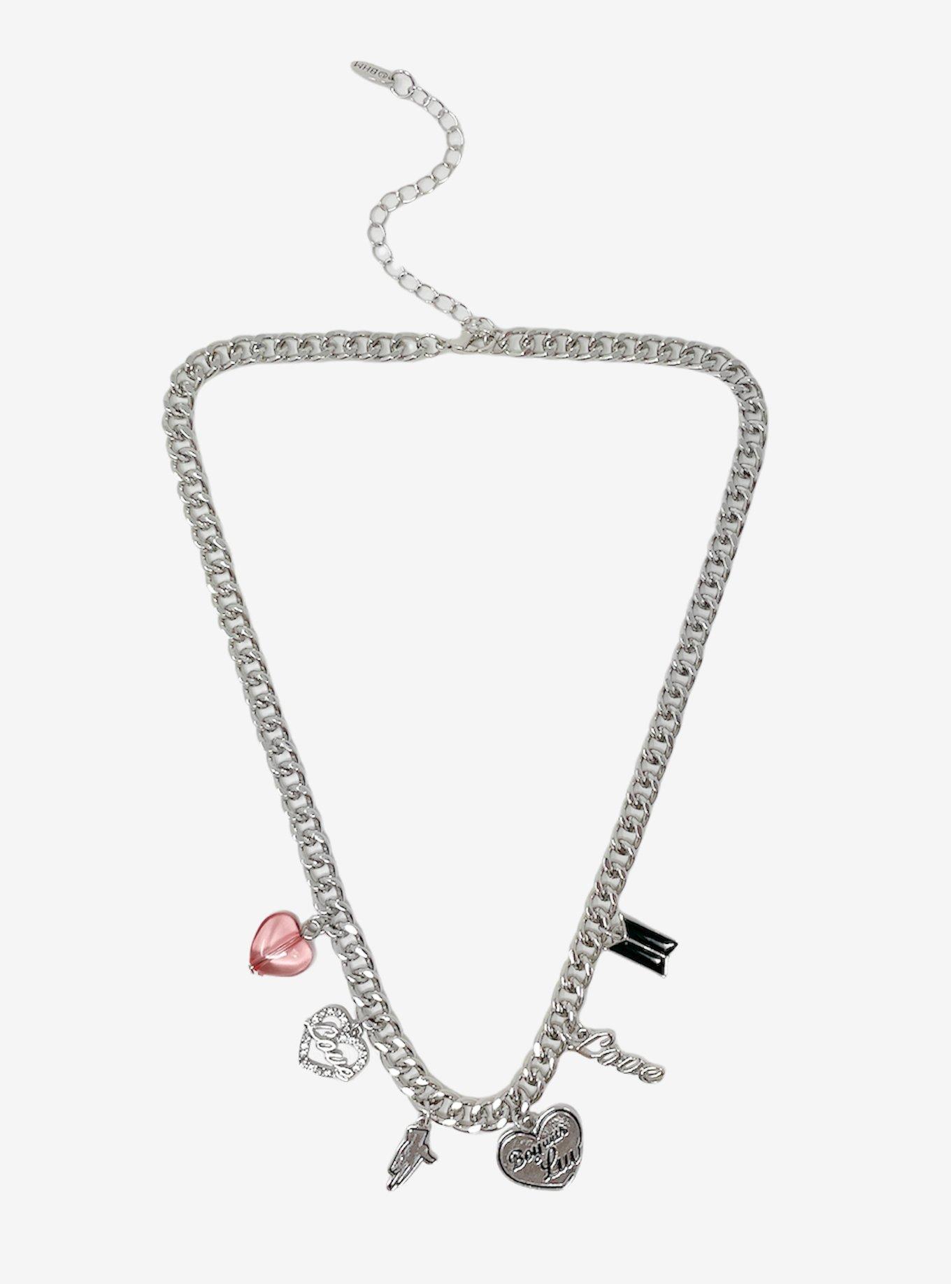 BTS Boy With Luv Charm Chain Choker, , alternate
