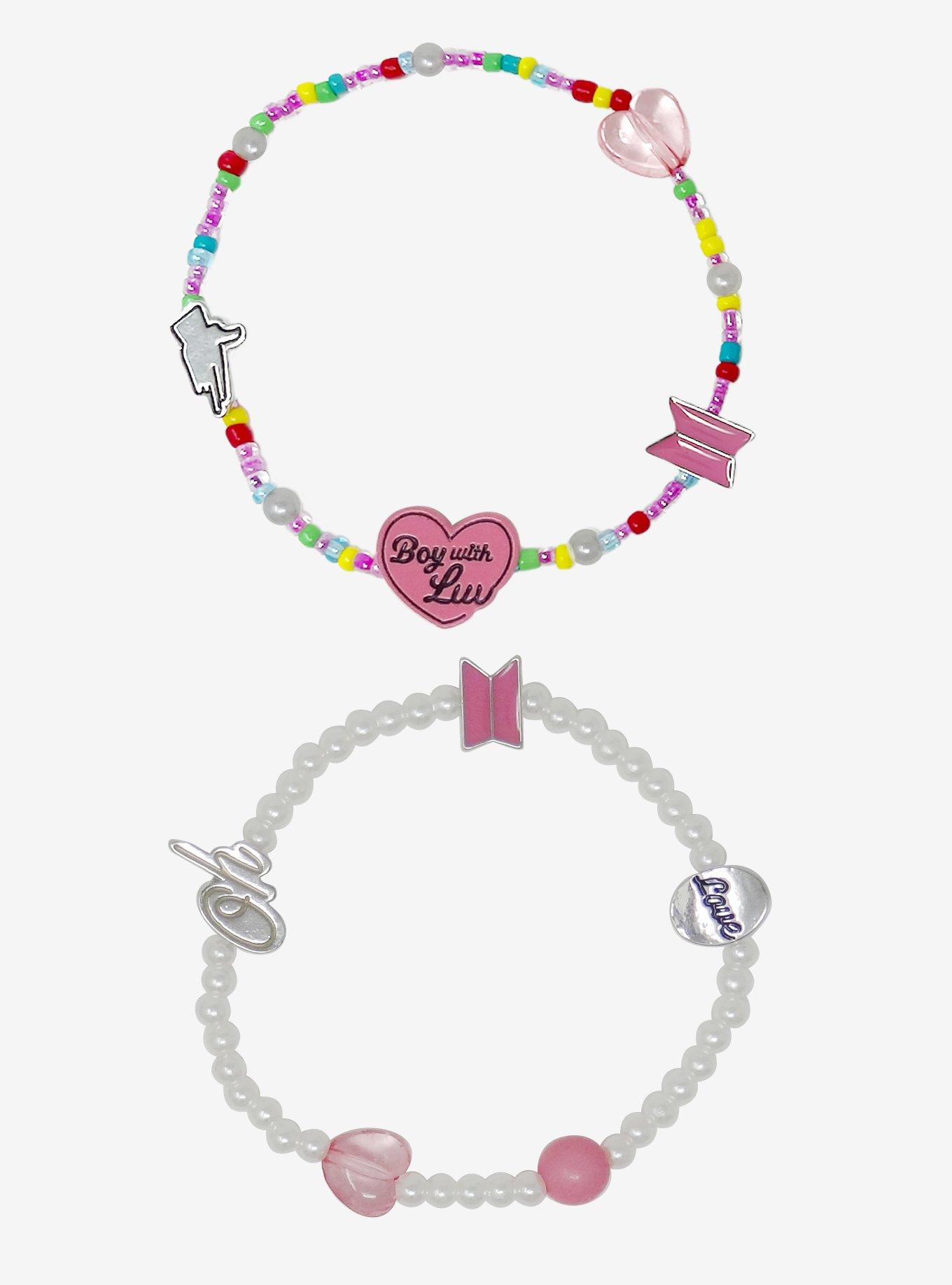 BTS Boy With Luv Beaded Bracelet Set, , alternate