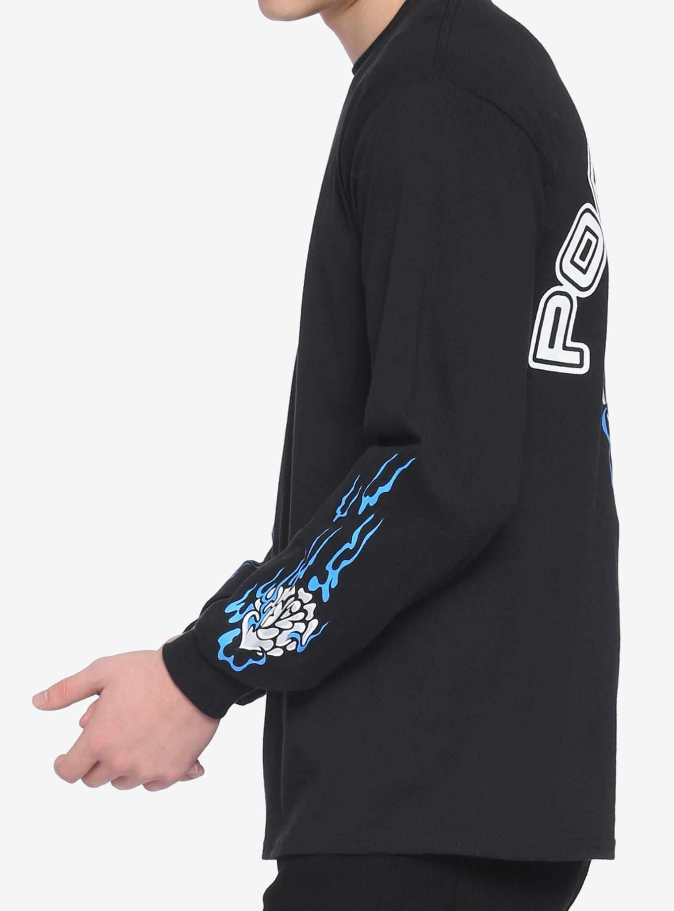 Pop Smoke Flaming Flowers Long-Sleeve T-Shirt, BLACK, alternate