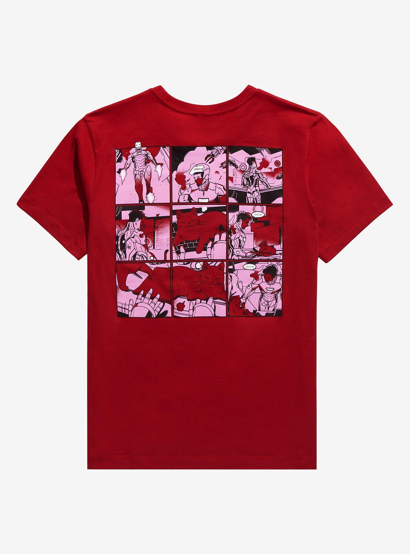 Marvel Iron Man Tonal Comic Panels T-Shirt - BoxLunch Exclusive, RED, alternate