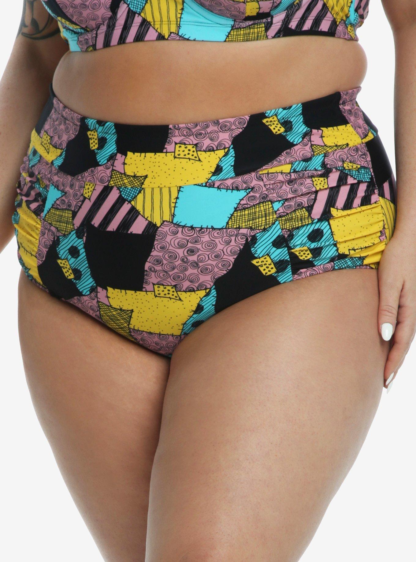 The Nightmare Before Christmas Sally High-Waisted Swim Bottoms Plus Size, MULTI, alternate