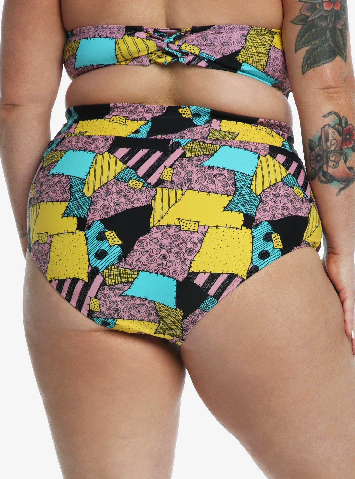 The Nightmare Before Christmas Sally High-Waisted Swim Bottoms Plus Size, MULTI, alternate