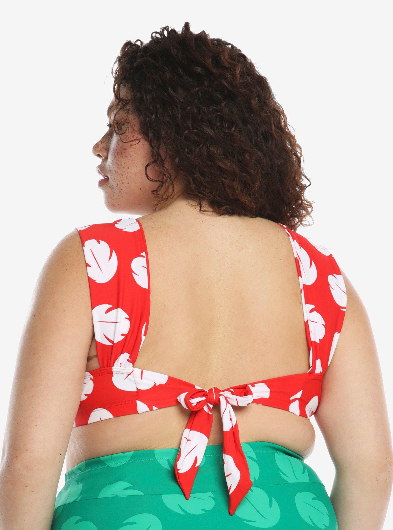 Disney Lilo & Stitch Leaf Print Swim Top Plus Size, MULTI, alternate