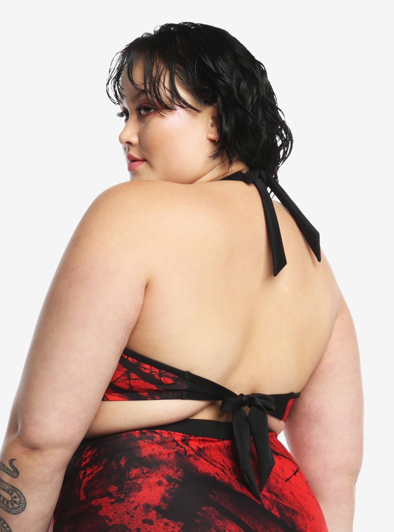 A Nightmare On Elm Street Grommet Halter Swim Top Plus Size, MULTI, alternate