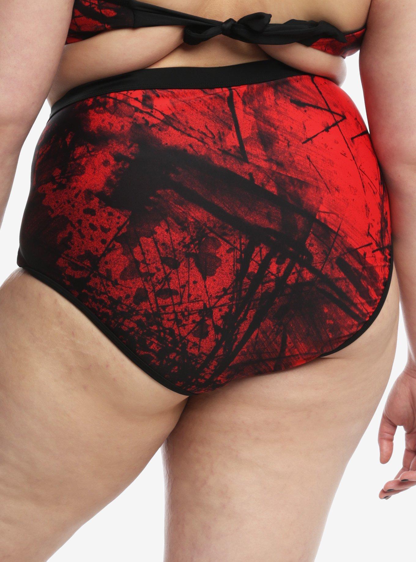 A Nightmare On Elm Street Grommet High-Waisted Swim Bottoms Plus Size, MULTI, alternate