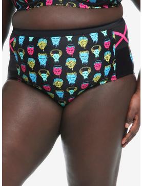 Universal Monsters Heads High-Waisted Swim Bottoms Plus Size, , hi-res