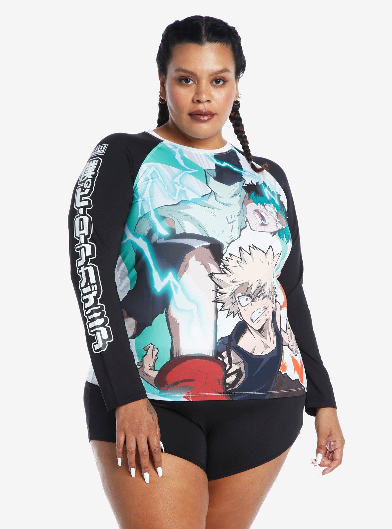 My Hero Academia Deku & Bakugo Girls Rash Guard Plus Size, MULTI, alternate