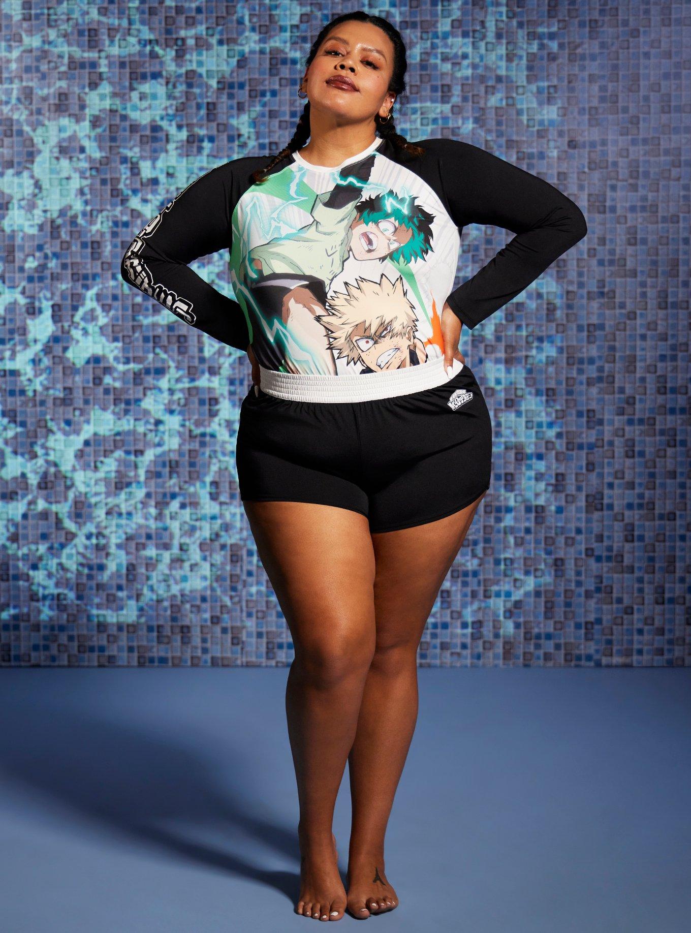 My Hero Academia Deku & Bakugo Girls Rash Guard Plus Size, MULTI, alternate