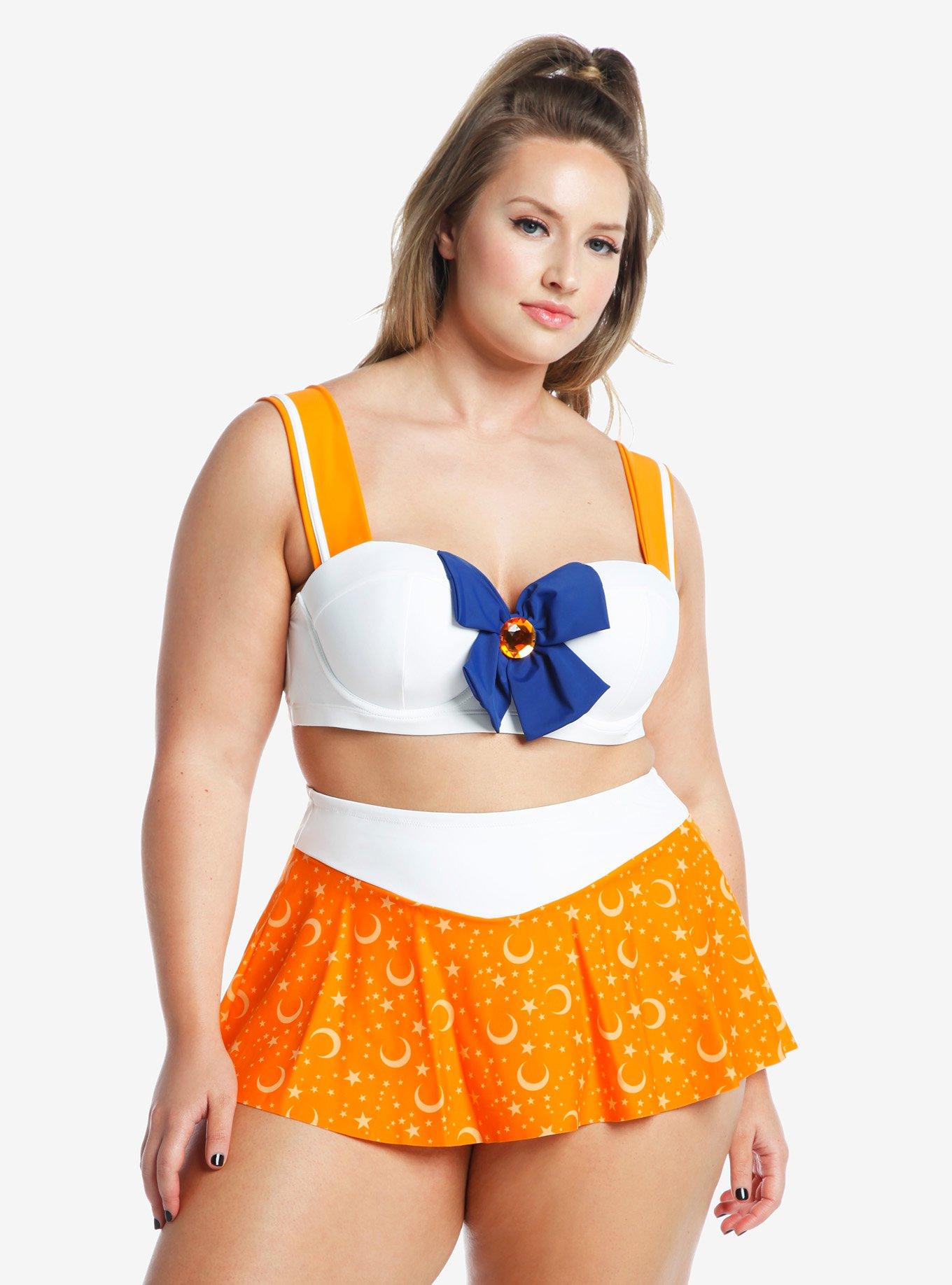 Sailor Moon Sailor Venus Cosplay Swim Top Plus Size, MULTI, alternate