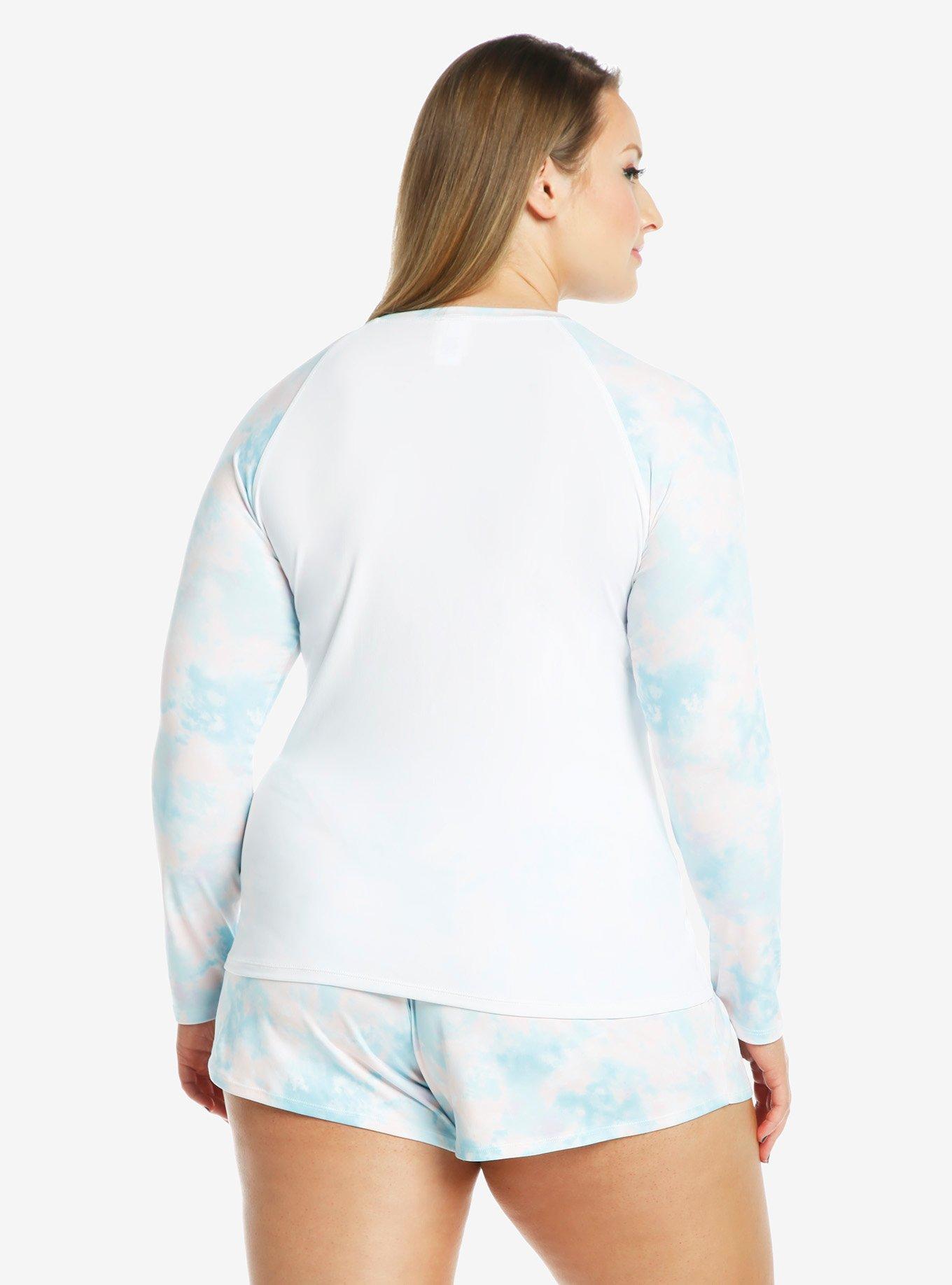 Sailor Moon Pastel Tie-Dye Girls Rash Guard Plus Size, MULTI, alternate