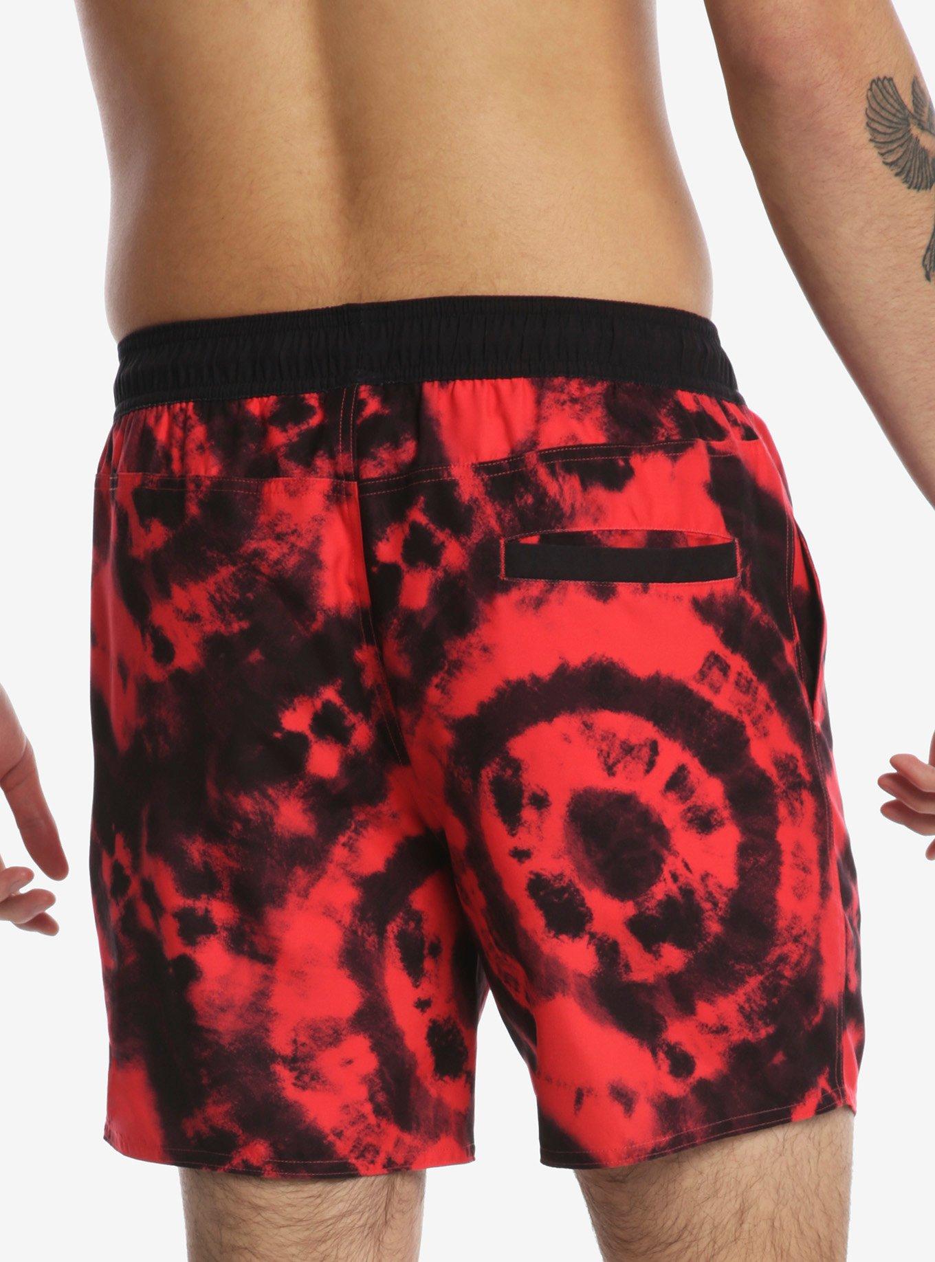 Naruto Shippuden Itachi Red Wash Swim Trunks, MULTI, alternate
