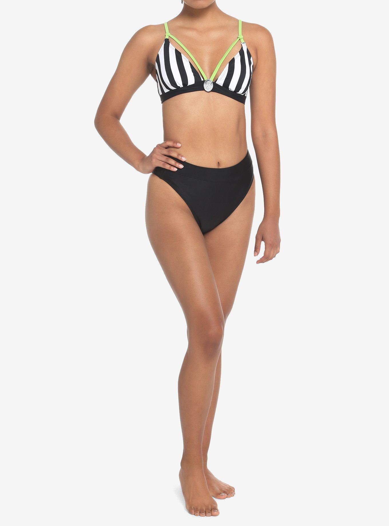 Beetlejuice Stripe Strappy Swim Top, MULTI, alternate - view 2