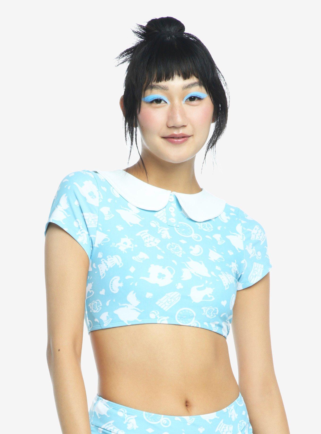 Disney Alice In Wonderland Collar Swim Top, MULTI, alternate