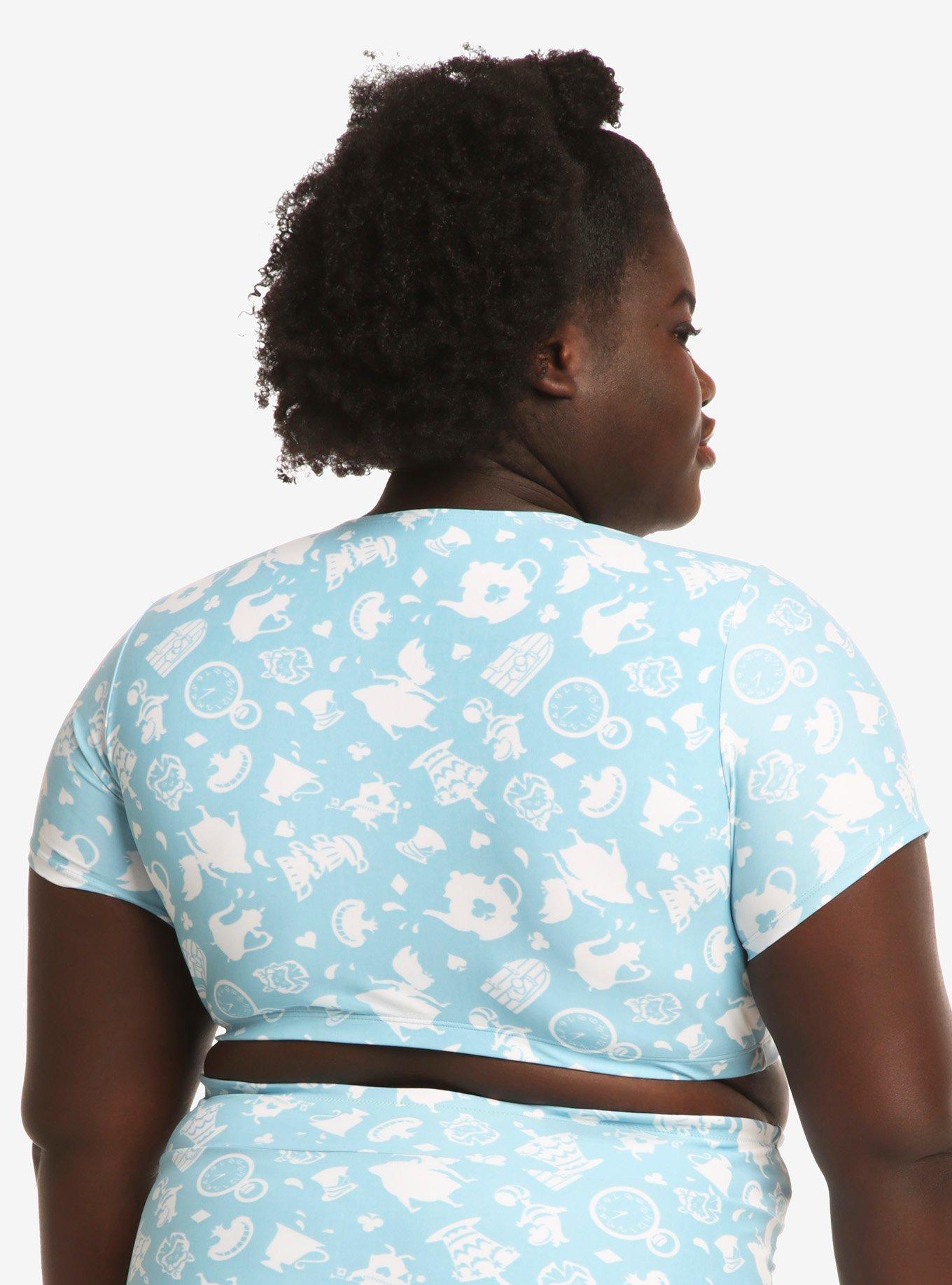 Disney Alice In Wonderland Collar Swim Top Plus Size, MULTI, alternate