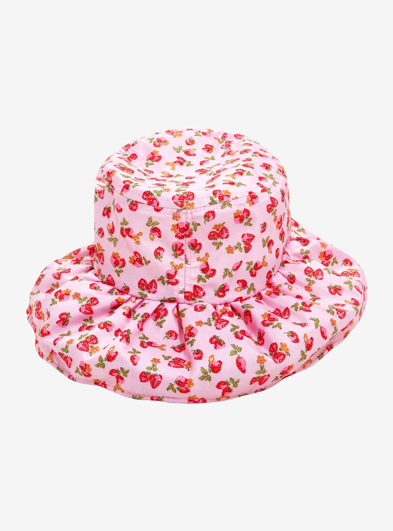 Pink Strawberry Bonnet Hat, , alternate