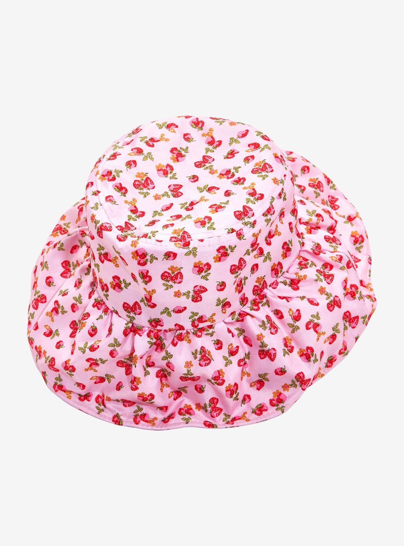 Pink Strawberry Bonnet Hat, , alternate