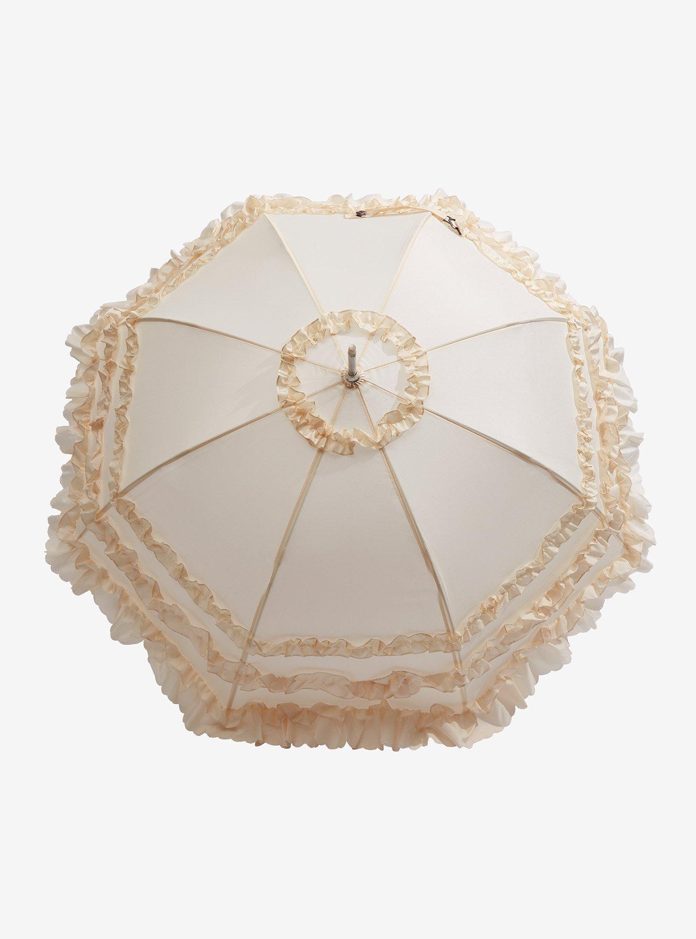 Cream Ruffle Parasol, , alternate