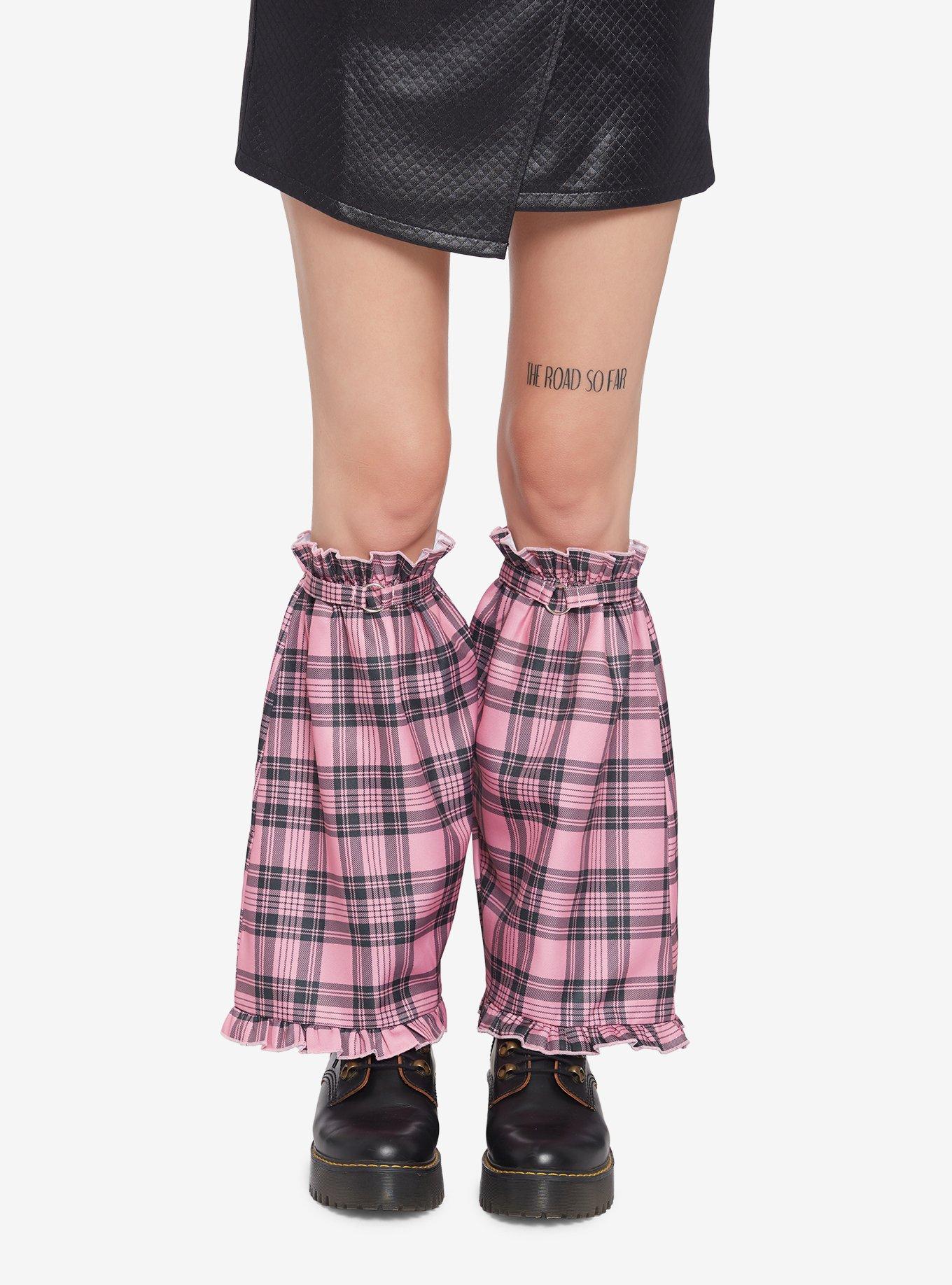 Pink Plaid Leg Warmers, , alternate