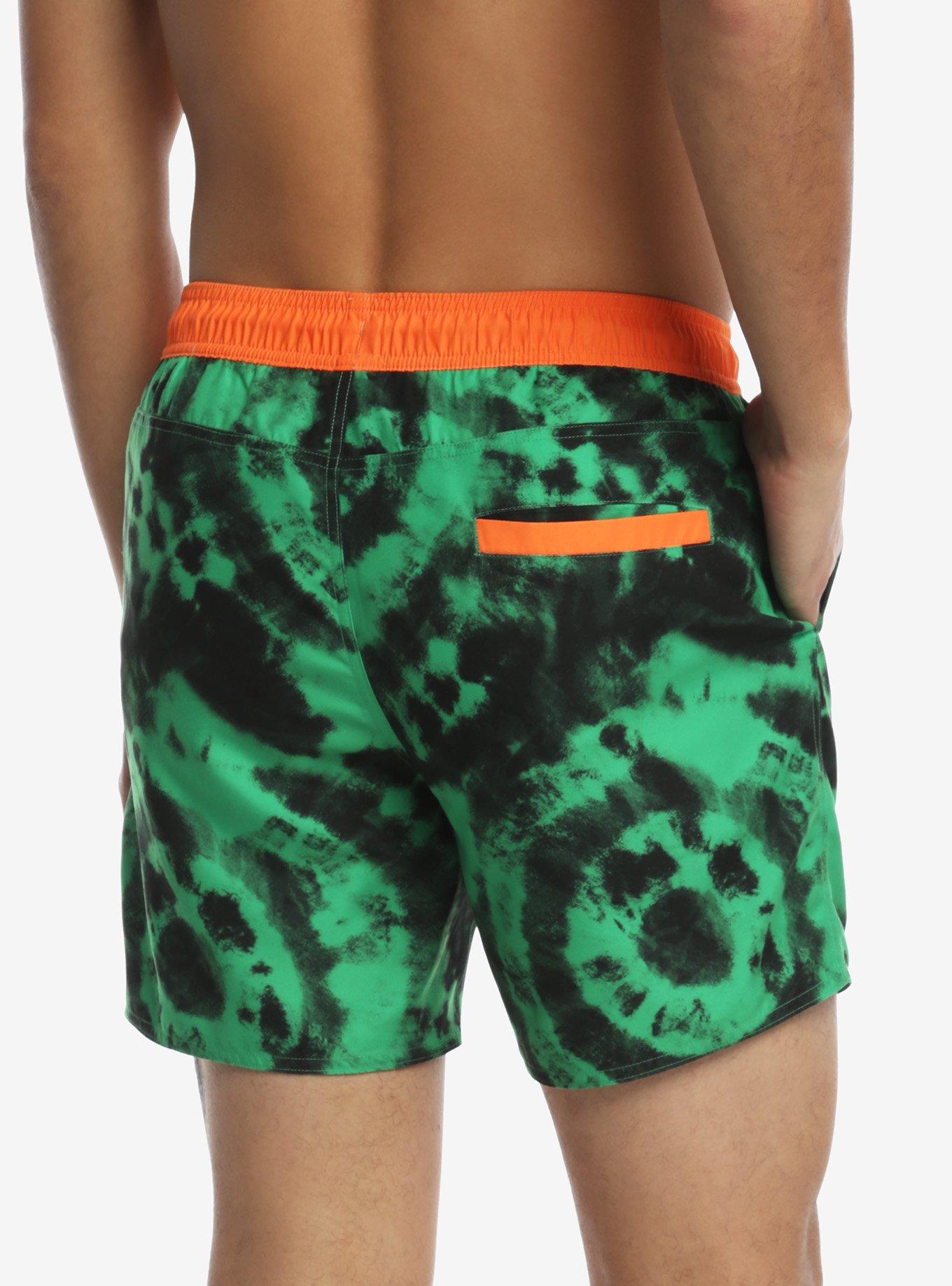 Hunter X Hunter Green Wash Logo Swim Trunks, MULTI, alternate