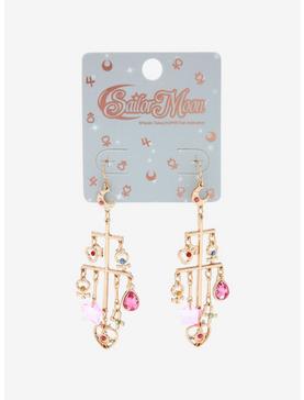 Sailor Moon Cosmic Heart Compact Multi-Charm Drop Earrings - BoxLunch Exclusive, , hi-res
