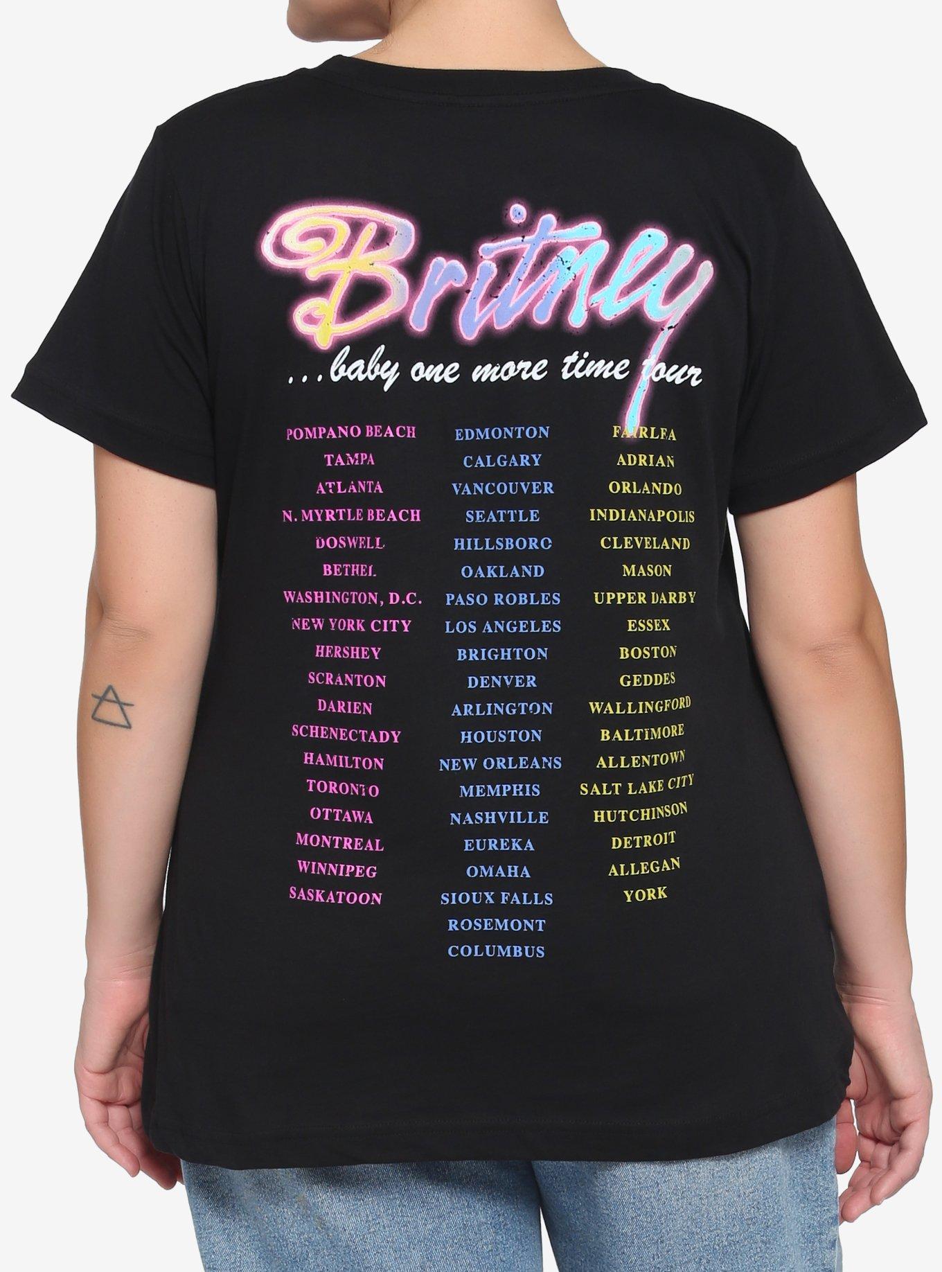 Britney Spears Baby One More Time Tour Girls T-Shirt Plus Size, BLACK, alternate